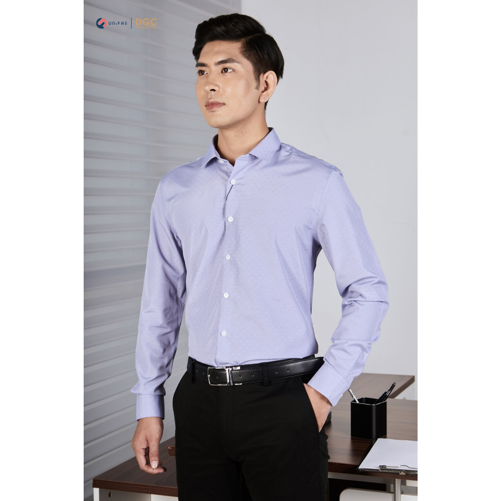 Áo sơ mi dài tay nam DGCs - vải vỏ hàu kháng khuẩn, khử mùi tốt - SASDBB12M