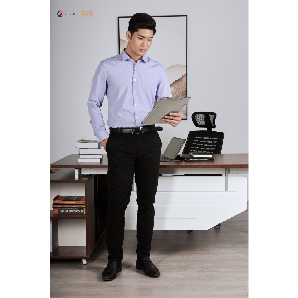 Áo sơ mi dài tay nam DGCs - vải vỏ hàu kháng khuẩn, khử mùi tốt - SASDBB12M