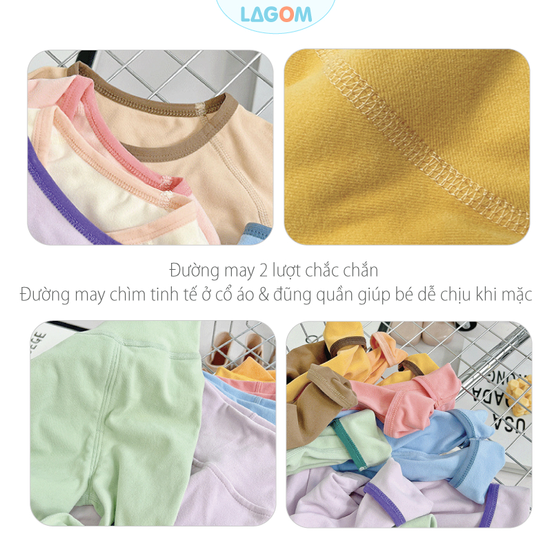Bộ Thu Đông Bé Gái, Bé Trai Dài Tay | Bộ Cotton Nỉ Cho Bé Ấm Áp