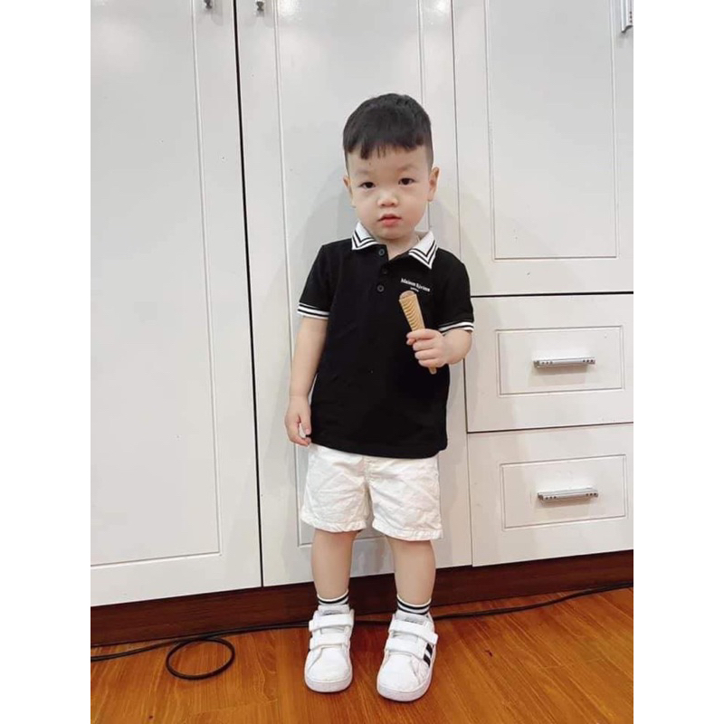 Áo phông polo đen chính hãng River Island UK cho bé trai