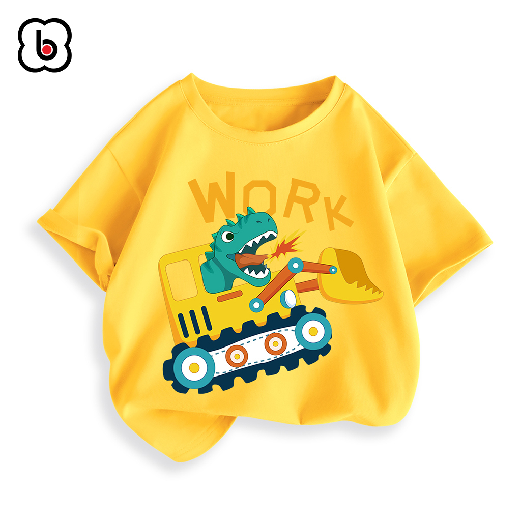 Áo thun bé trai BabyloveGO 2023 áo phông cộc tay cho bé in hình khủng long độc đáo
