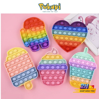 Đồ chơi giải trí pop it rẻ nhiều hình pop it khủng long, among us, pop it cầu vồng pukapi