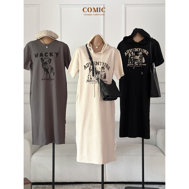 Đầm thun cotton Comic