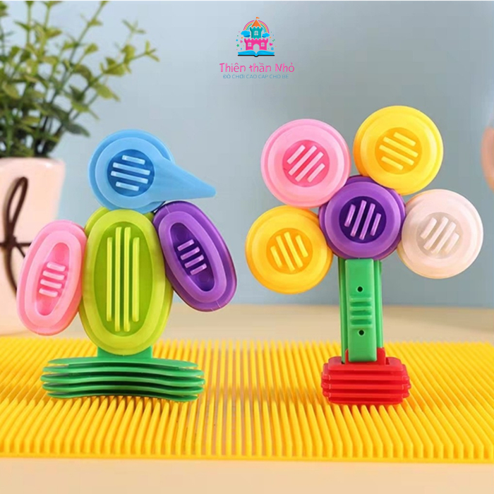Bộ đồ chơi lắp ráp xếp hình nhựa mềm ABS sáng tạo nhiều màu xinh xắn giáo dục phát triển cho trẻ