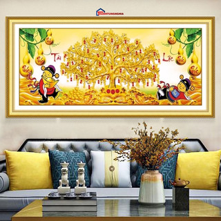 Tranh đính đá, tranh thêu chữ thập cây kim tiền tài lộc LV524 LV3368 LV3369 DF715 Y8304