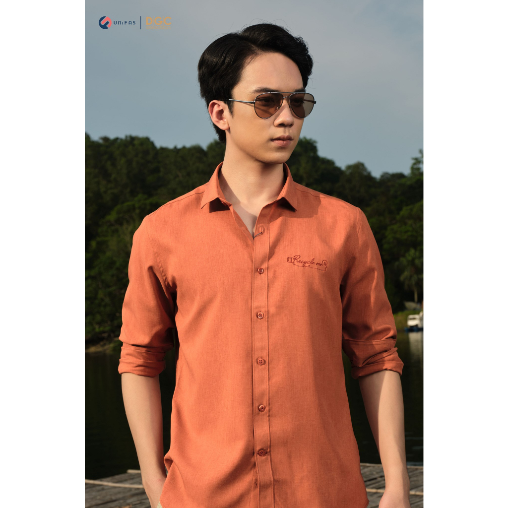 Áo sơ mi dài tay nam DGCs - vải Poly độ bền cao, ít nhăn nhàu, nhẹ, thoáng khí, không thấm hút, co giãn nhẹ -SASDBB14M