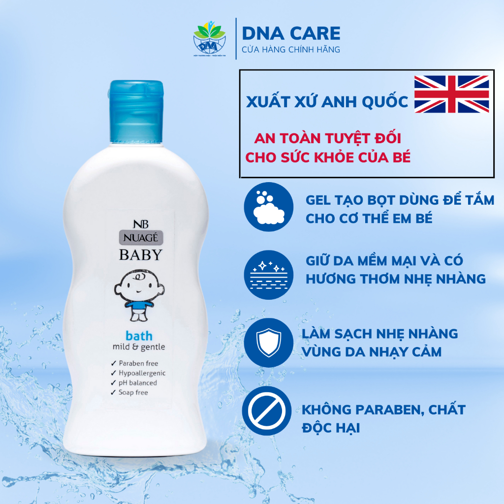 Sữa tắm cho bé NUAGE an toàn cho da chai 300ml