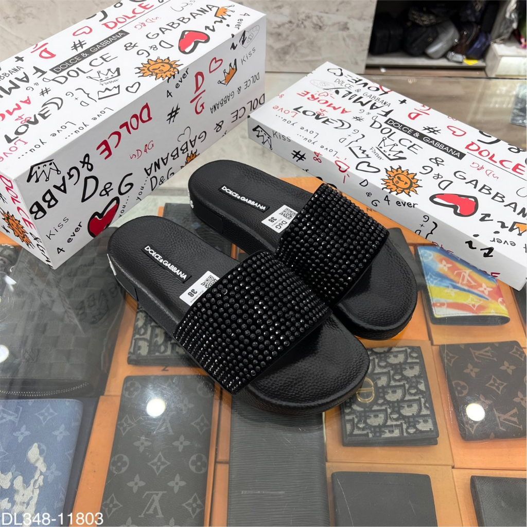 Dép nam DG đính Full đá quai ngang, Dép nam thời trang quai ngang phong cách giới trẻ Hot Nhất 2023