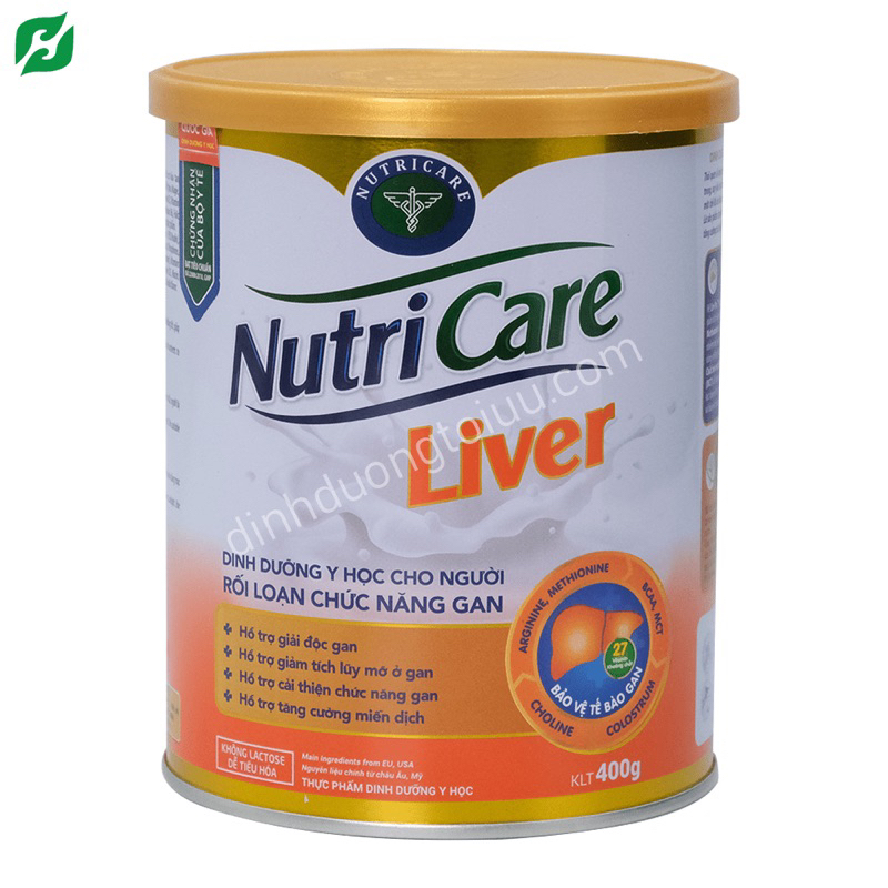 Lon 400g sữa bột NutriCare Liver.Dinh dưỡng Cho người rối loạn chức năng gan