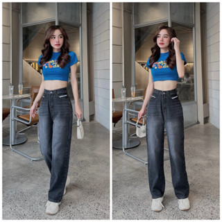  QUẦN JEANS NỮ JEANS ỐNG SUÔNG LƯNG CAO PHONG CÁCH HÀN QUỐC LANVYSHOP - MS 257,258 