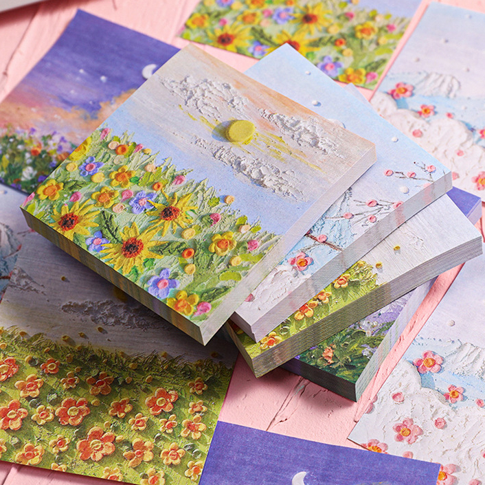 Giấy note ghi chú hoạ tiết PHONG CẢNH mẫu giấy mini đánh dấu sách vở ghi chép thông minh