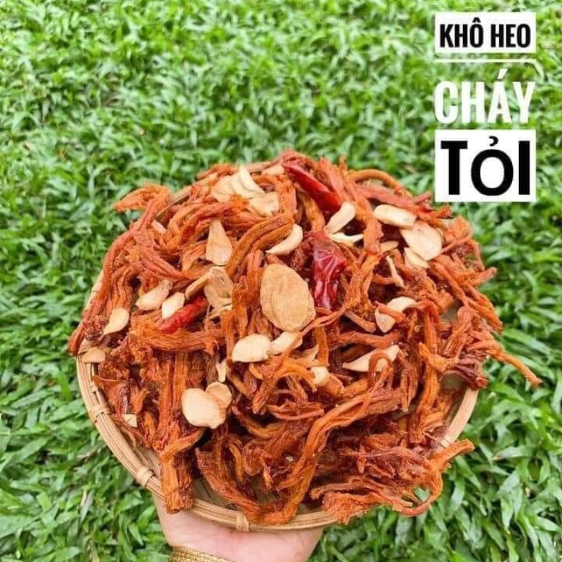 Khô heo, Khô lợn cháy tỏi 300g Đồ ăn vặt ngon, sạch, ATVSTP