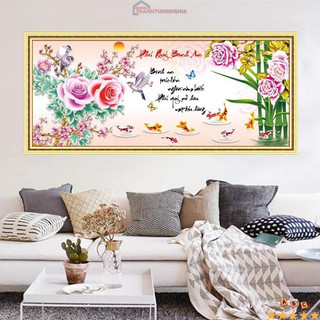 Tranh đính đá phú quý bình an 1m10 x 50cm