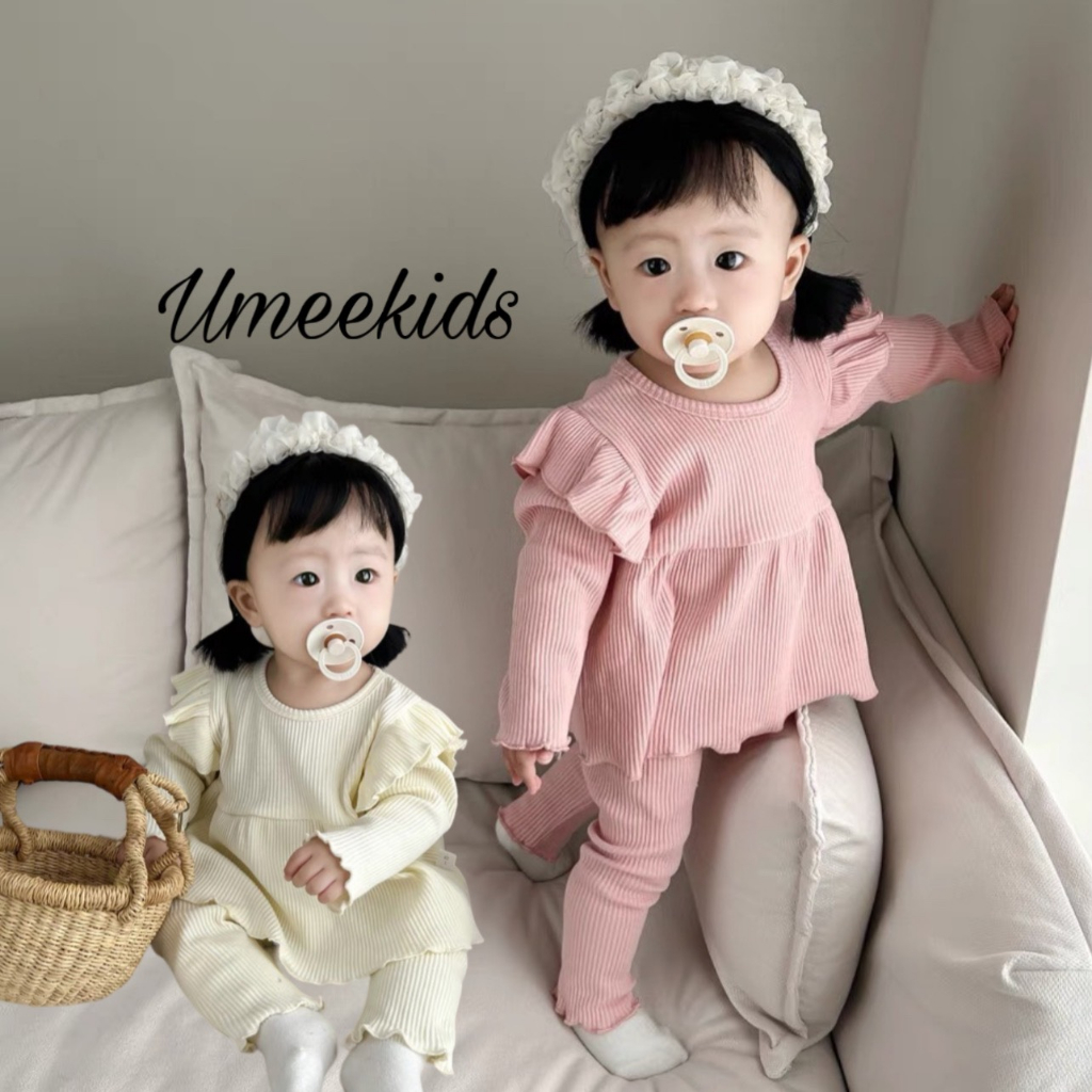 Bộ Dài Tay Cánh Tiên Chất Tăm Đũa Cực Xinh Cho Bé Gái_umeekids