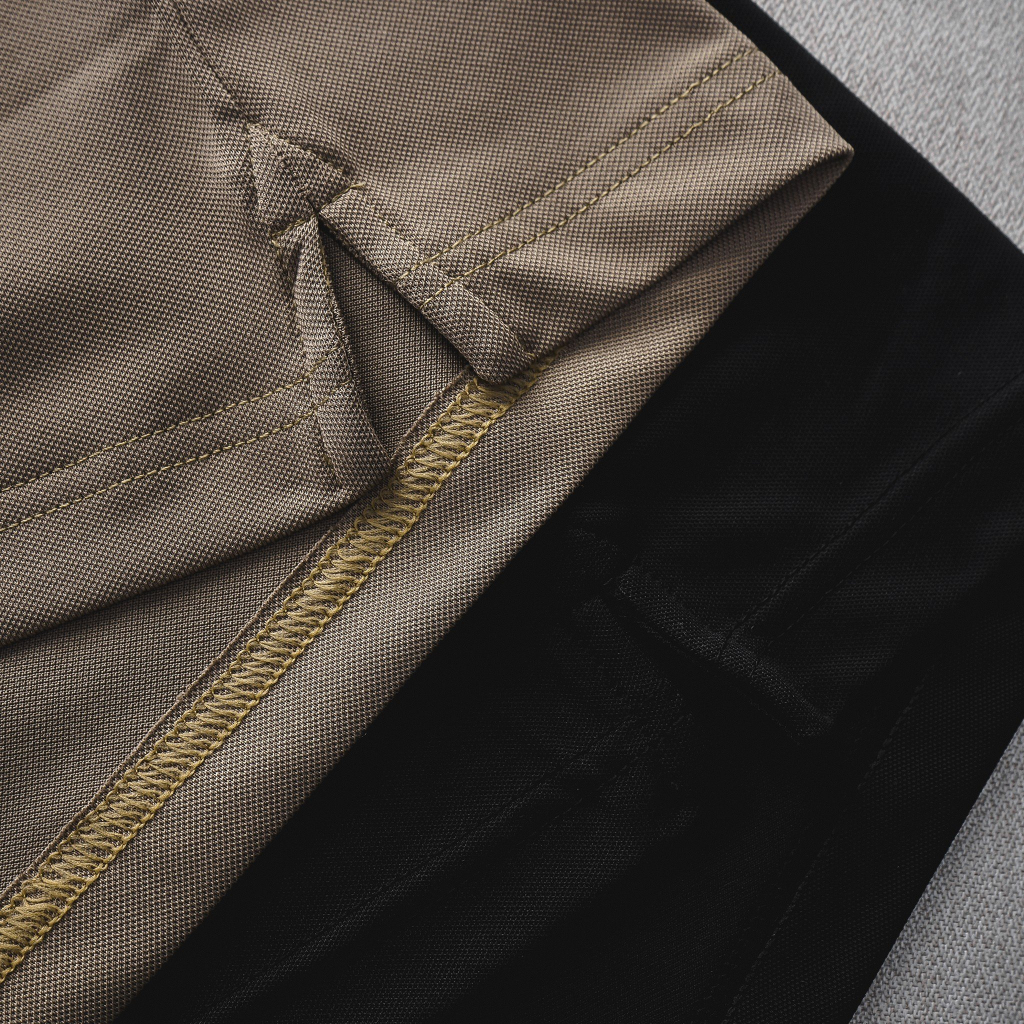 Big size - Áo thun polo phối sọc vai vải cá sấu poly <135kg - sọc nhỏ vai tay