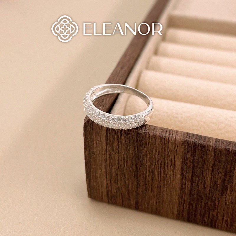 Nhẫn bạc nữ Eleanor Accessories thiết kế đính đá lấp lánh phụ kiện trang sức 6329