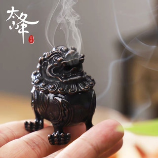 Lư xông trầm sư tử, sư tử khói trầm size 4 cm chất liệu đồng cao cấp