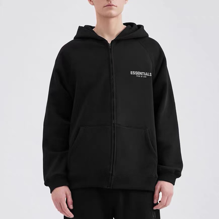 Áo Hoodie Zip ESSENTINALS dài tay chất nỉ bông unisex nam nữ chuẩn form rộng áo khoác thời trang cho cặp đôi SUNNY 56195