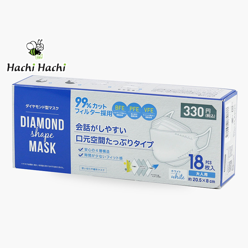 Khẩu trang 4D chống bụi và virus 18 cái - Hachi Hachi Japan Shop