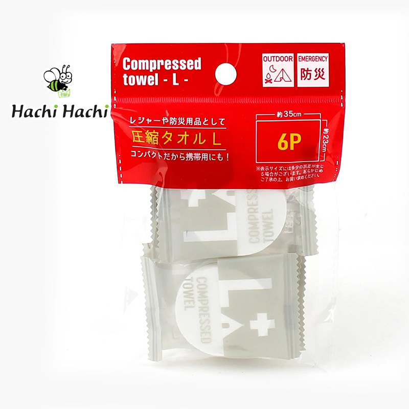 Khăn nén du lịch 35 x 23cm (6 cái) - Hachi Hachi Japan Shop