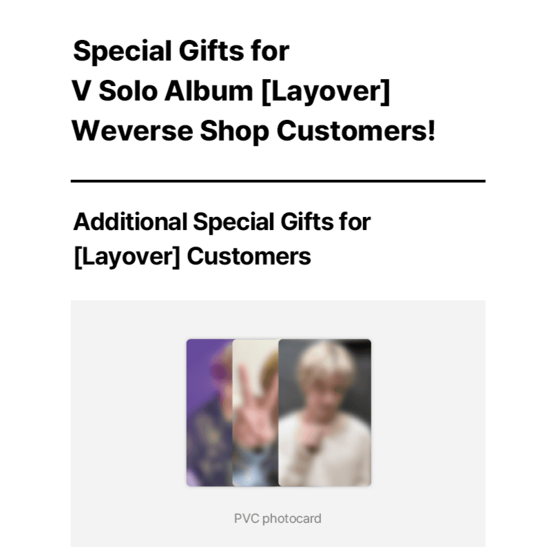 VStore - duyendo97 [BTS - V ALBUM LAYOVER - SET POB EARLYBIRD WEVERSE SHOP