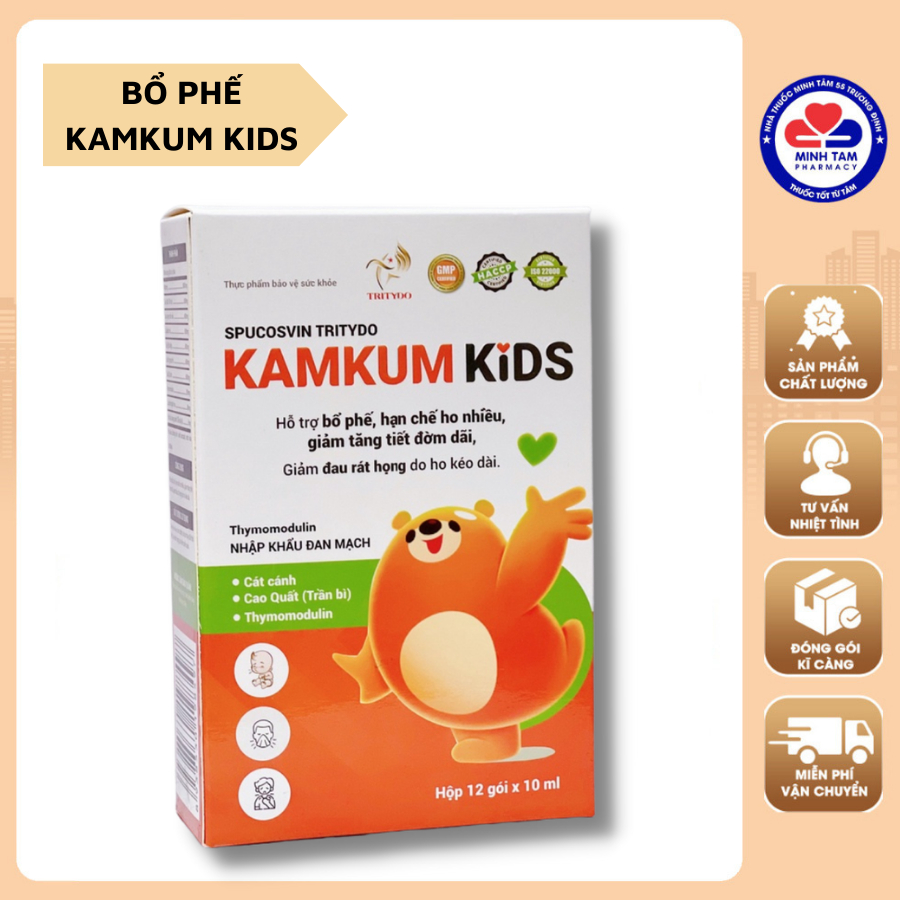 KAMKUM KIDS trytido - Hỗ trợ bổ phế, hạn chế ho nhiều, giảm tăng tiết đờm, giảm đau rát họng do ho kéo dài