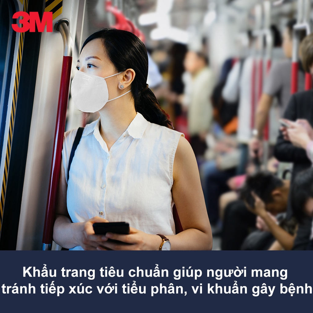Khẩu trang chính hãng 3M 9513 KN95 Singapore, 2 màu trắng đen, tặng kèm móc đeo qua đầu_Chính hãng Mask3M