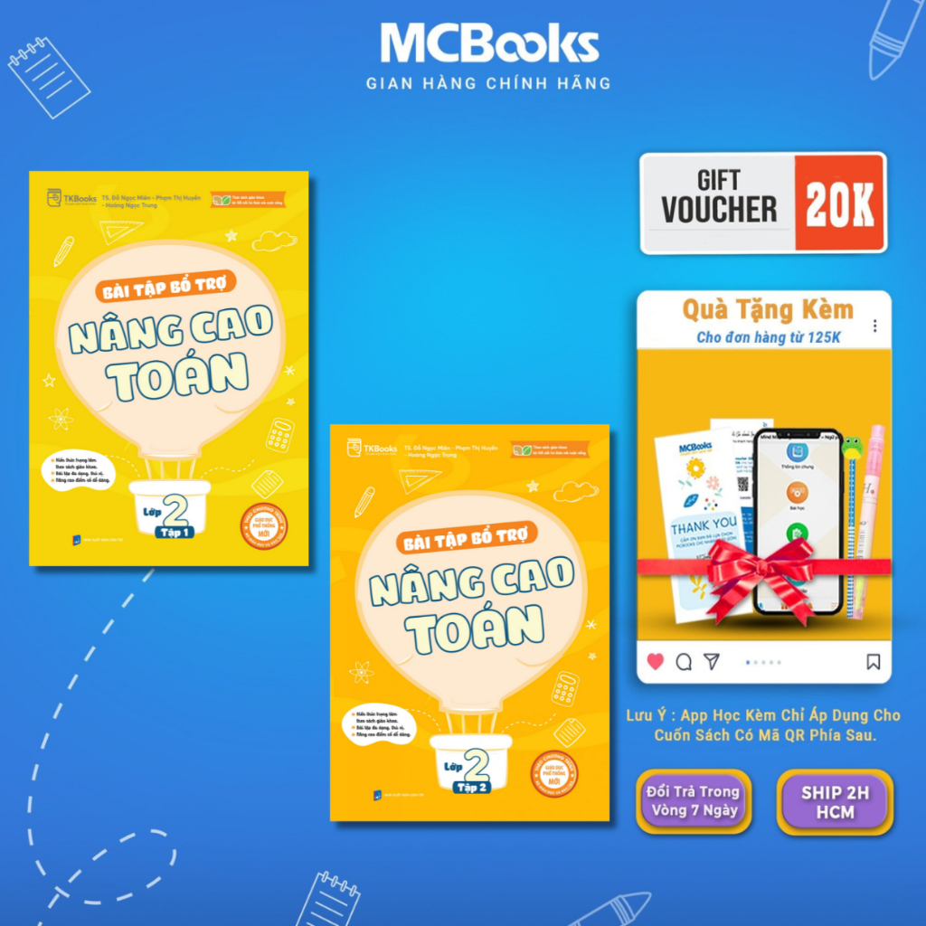 Sách - Combo Bài tập bổ trợ nâng cao Toán lớp 2 - MCBooks