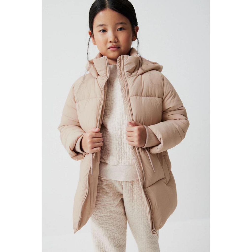 Áo phao parka rút eo bé gái nxxt