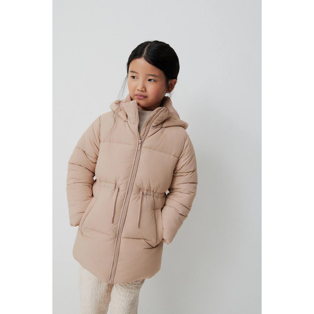 Áo phao parka rút eo bé gái nxxt