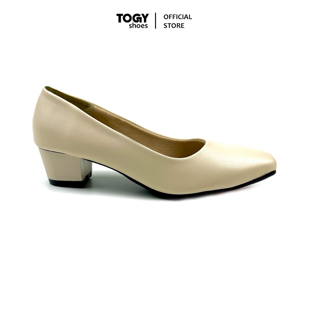 Giày tiếp viên hàng không nữ, giày mũi vuông , da mềm mại công sở cao gót đế vuông, dễ phối đồ TOGY - W001