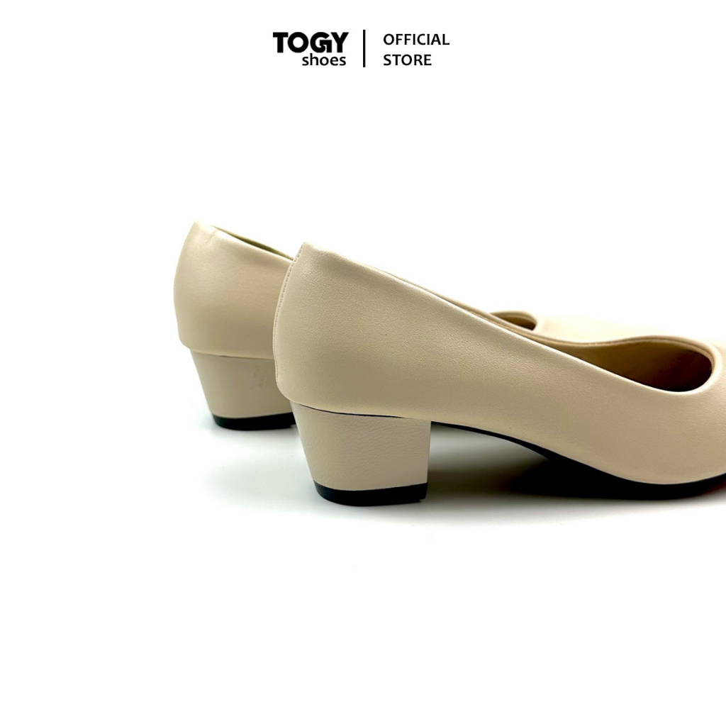 Giày tiếp viên hàng không nữ, giày mũi vuông , da mềm mại công sở cao gót đế vuông, dễ phối đồ TOGY - W001