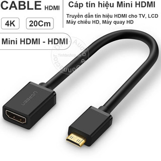 Cáp chuyển Mini HDMI nhỏ cổng đực sang HDMI to cổng cái cắm từ Máy ảnh Camera Tablet ra Màn hình HD TV Máy chiếu 4K60Hz