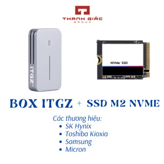 Combo Box Ổ Cứng Di Động iTGZ Kèm SSD M2 NVMe 256GB/512/GB/1TB Samsung,Hynix,WD,Kioxia,kingston.....