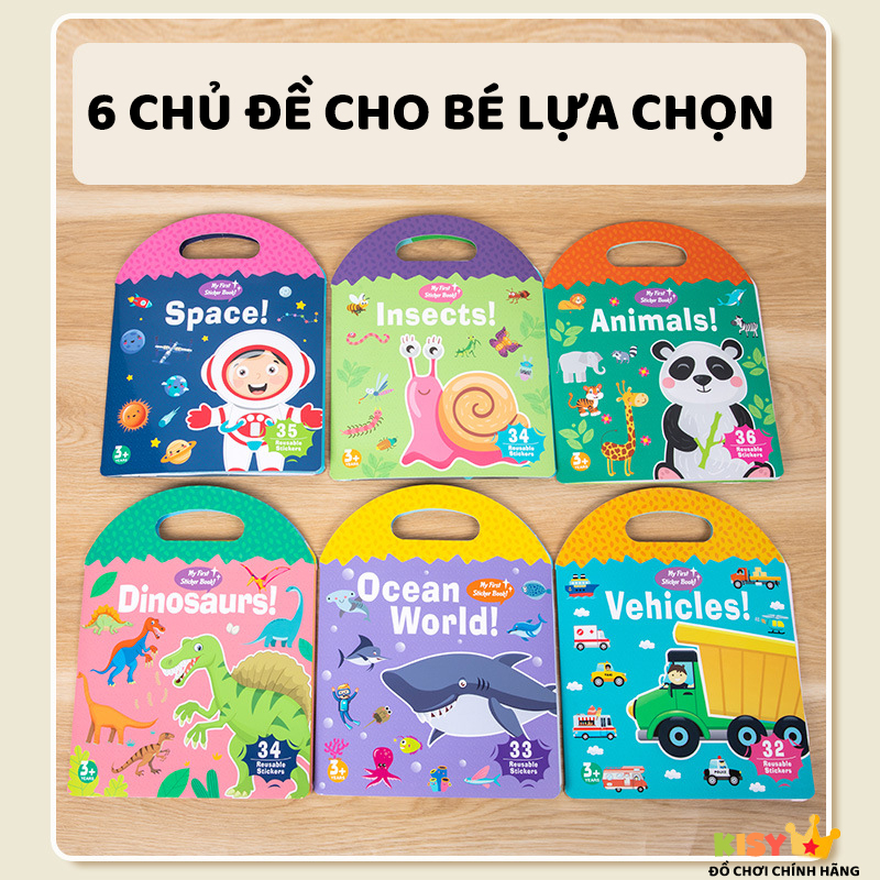 Bộ bóc dán hình sticker SILICON tái sử dụng các chủ đề khác nhau, hình dán sticker thông minh DIY cho bé