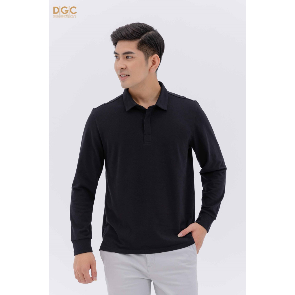 Áo polo dài tay nam DGCs - Chất liệu vải: CVC co giãn và thấm hút mồ hôi tốt. Độ bền cao - WAPBC04M