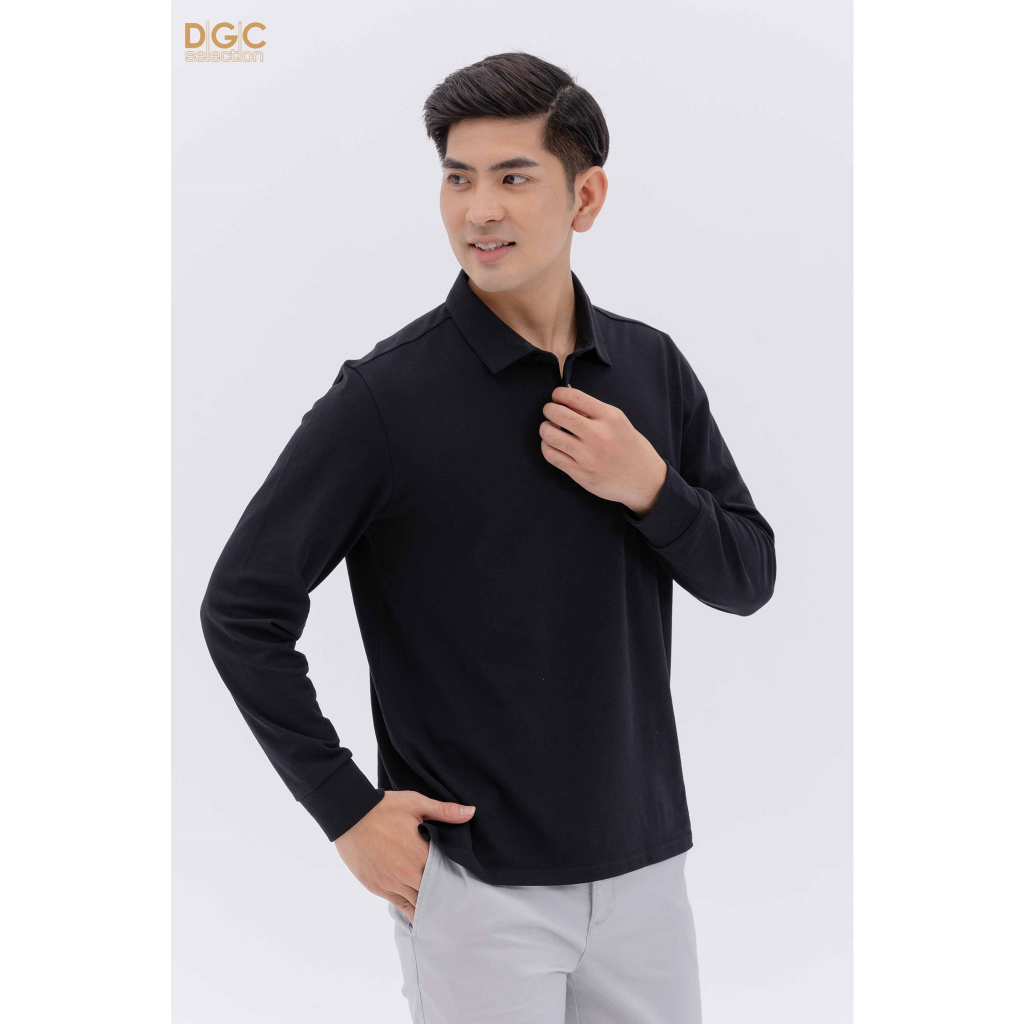 Áo polo dài tay nam DGCs - Chất liệu vải: CVC co giãn và thấm hút mồ hôi tốt. Độ bền cao - WAPBC04M