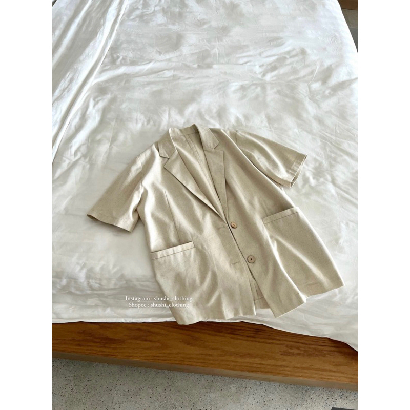 𝐊𝐢𝐫𝐚 - Blazer Tay Ngắn Linen ( ảnh chính chủ )