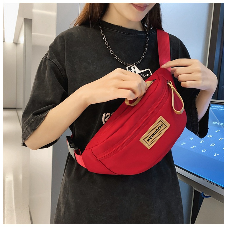 Túi bao tử đeo chéo Vải Canvas chống thấm nước Nam Nữ thời trang TV07