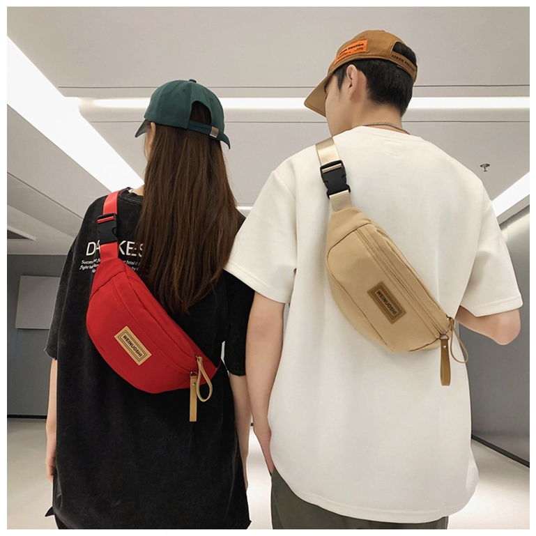 Túi bao tử đeo chéo Vải Canvas chống thấm nước Nam Nữ thời trang TV07