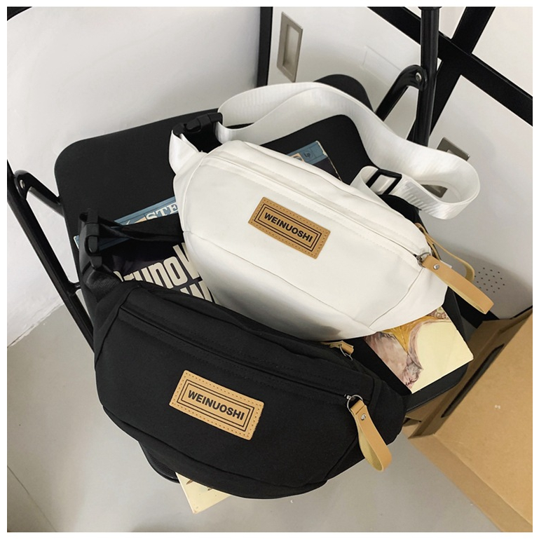 Túi bao tử đeo chéo Vải Canvas chống thấm nước Nam Nữ thời trang TV07