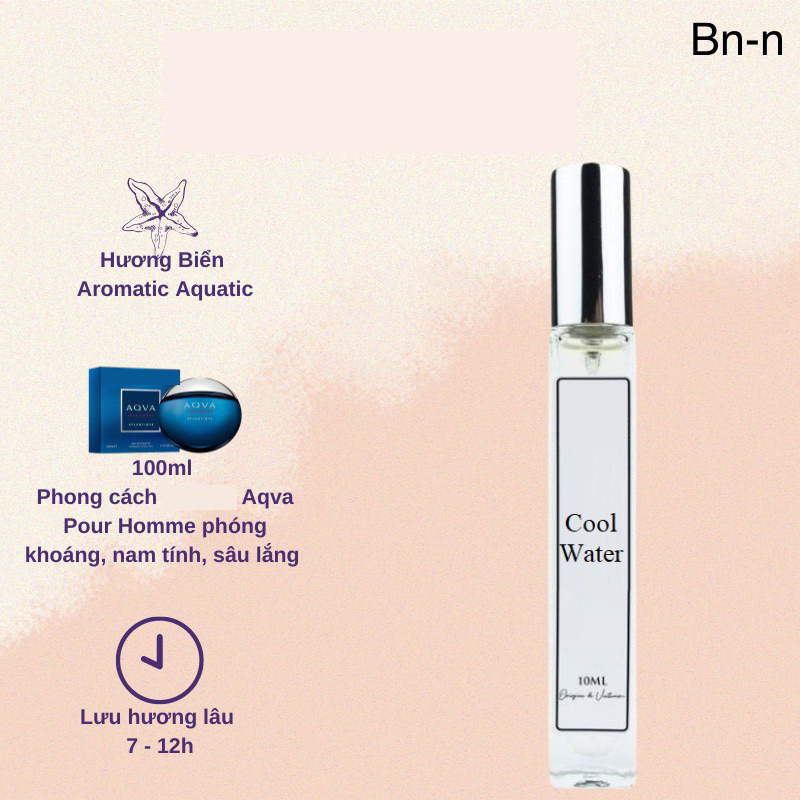 Nước hoa nam Cool Water EDP 10ml Hương biển Phóng khoáng Sâu lắng Tươi mát Tự do