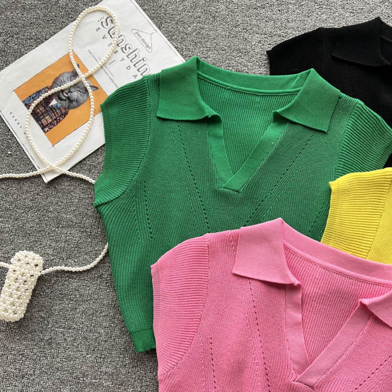 Áo polo nữ thanh lịch Knit Polo Shirt