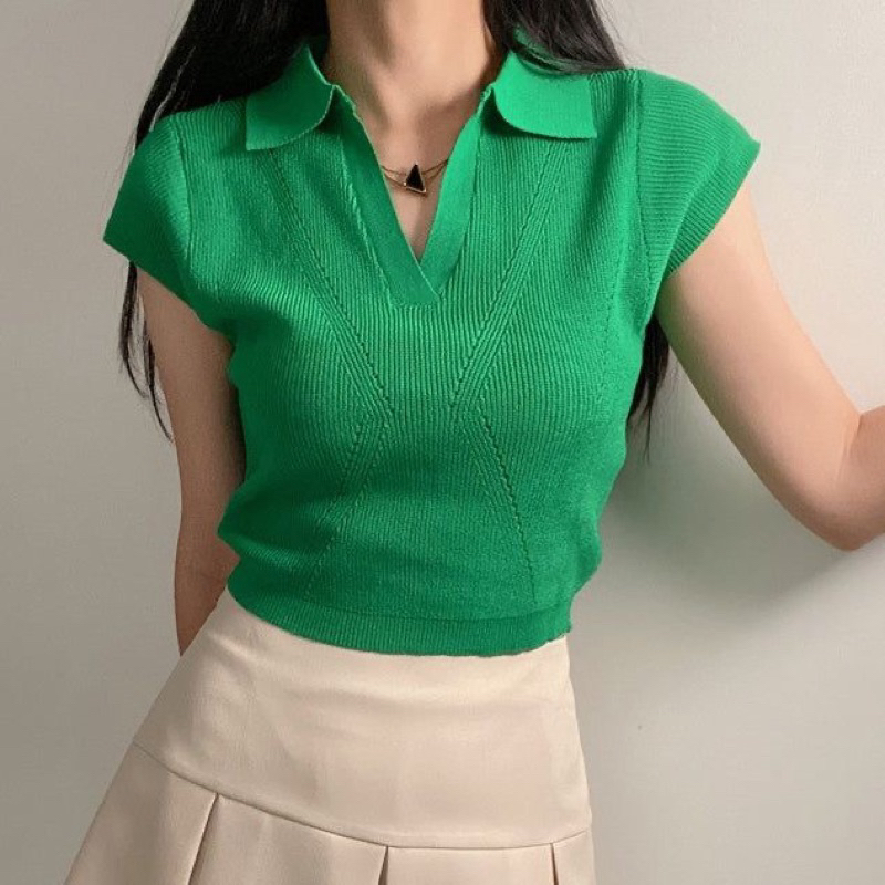 Áo polo nữ thanh lịch Knit Polo Shirt