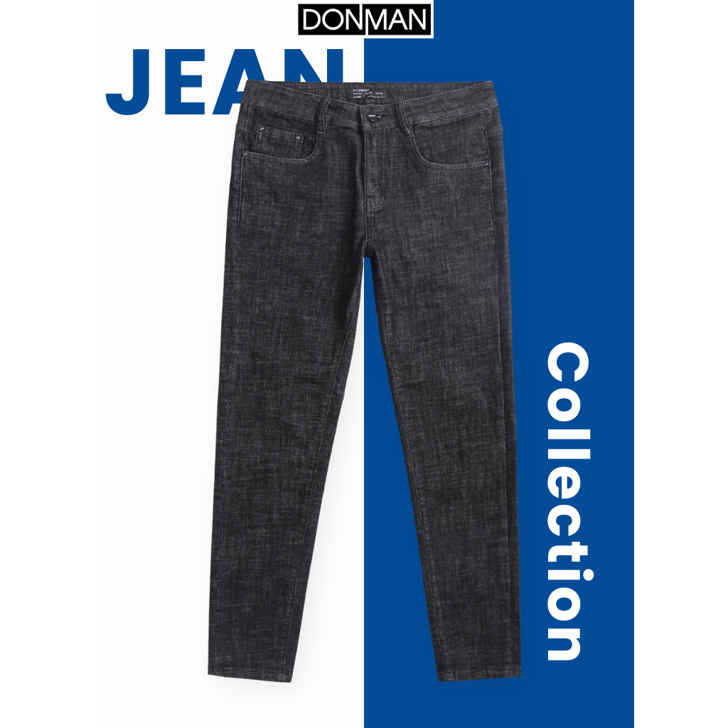 Quần jean nam trơn DONMAN form regular fit tôn dáng dễ mặc QJN01