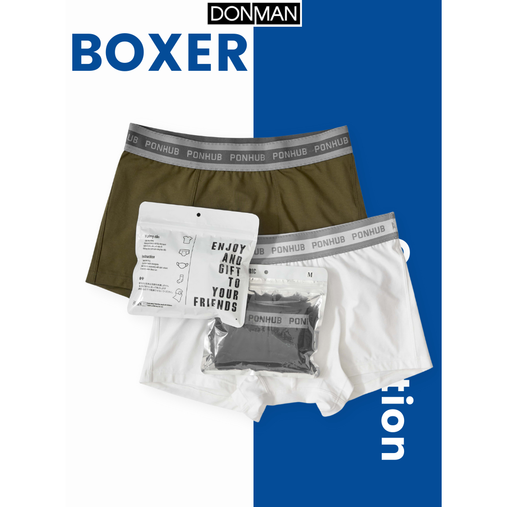 Quần lót boxer nam cao cấp DONMAN chất Cotton compact mềm mịn, co giãn cao cấp, kháng khuẩn tốt - QL02