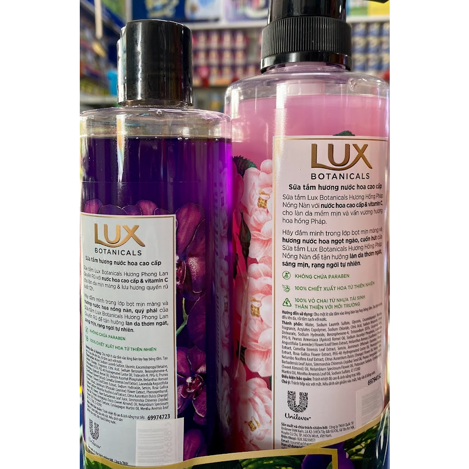 Sữa tắm Lux khuyến mãi chai 570g tặng chai 350g trị giá 70.000đ