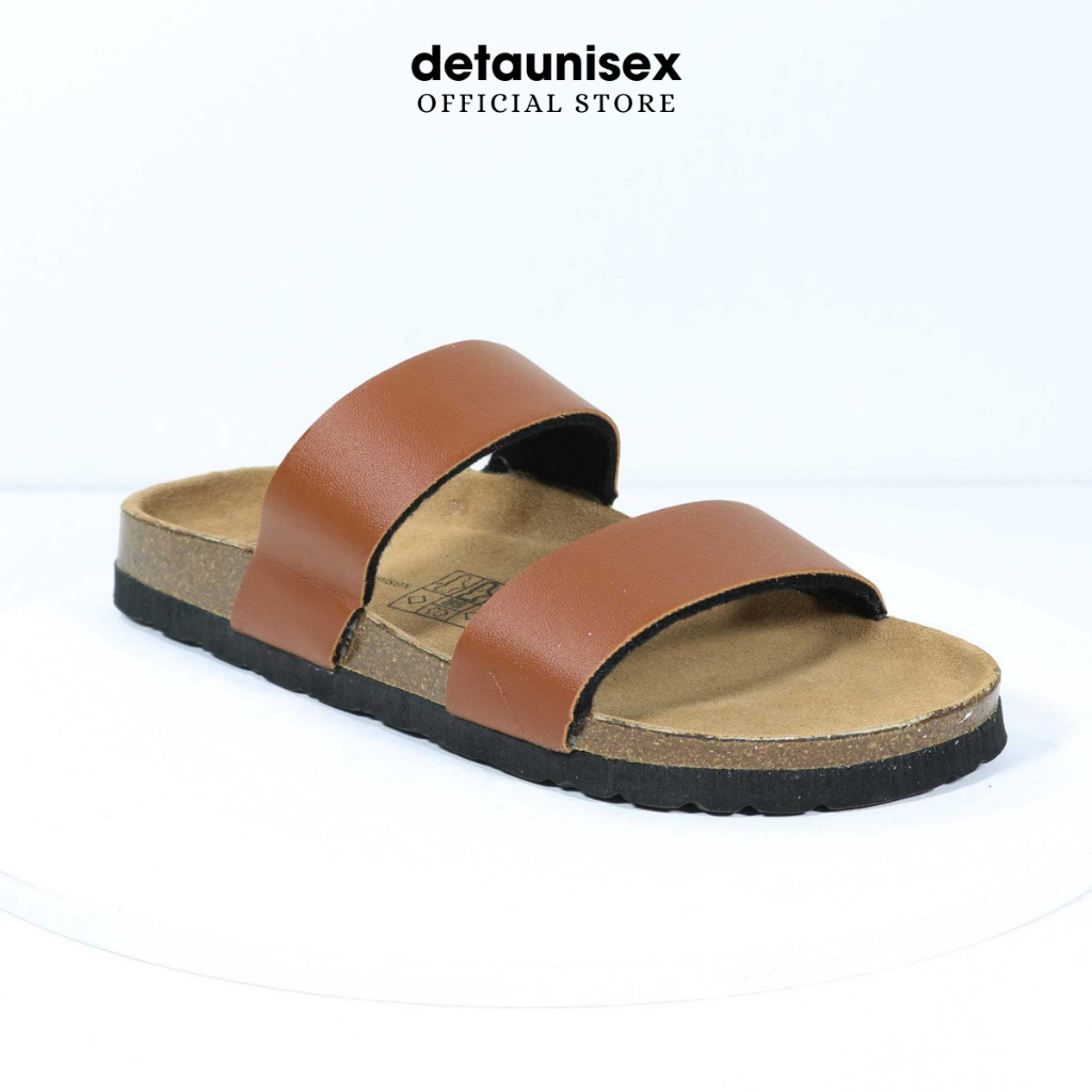 Giày dép đế trấu quai ngang nam nữ Detaunisex phong cách thời trang Birken cực xinh - màu Bò - DETA24B