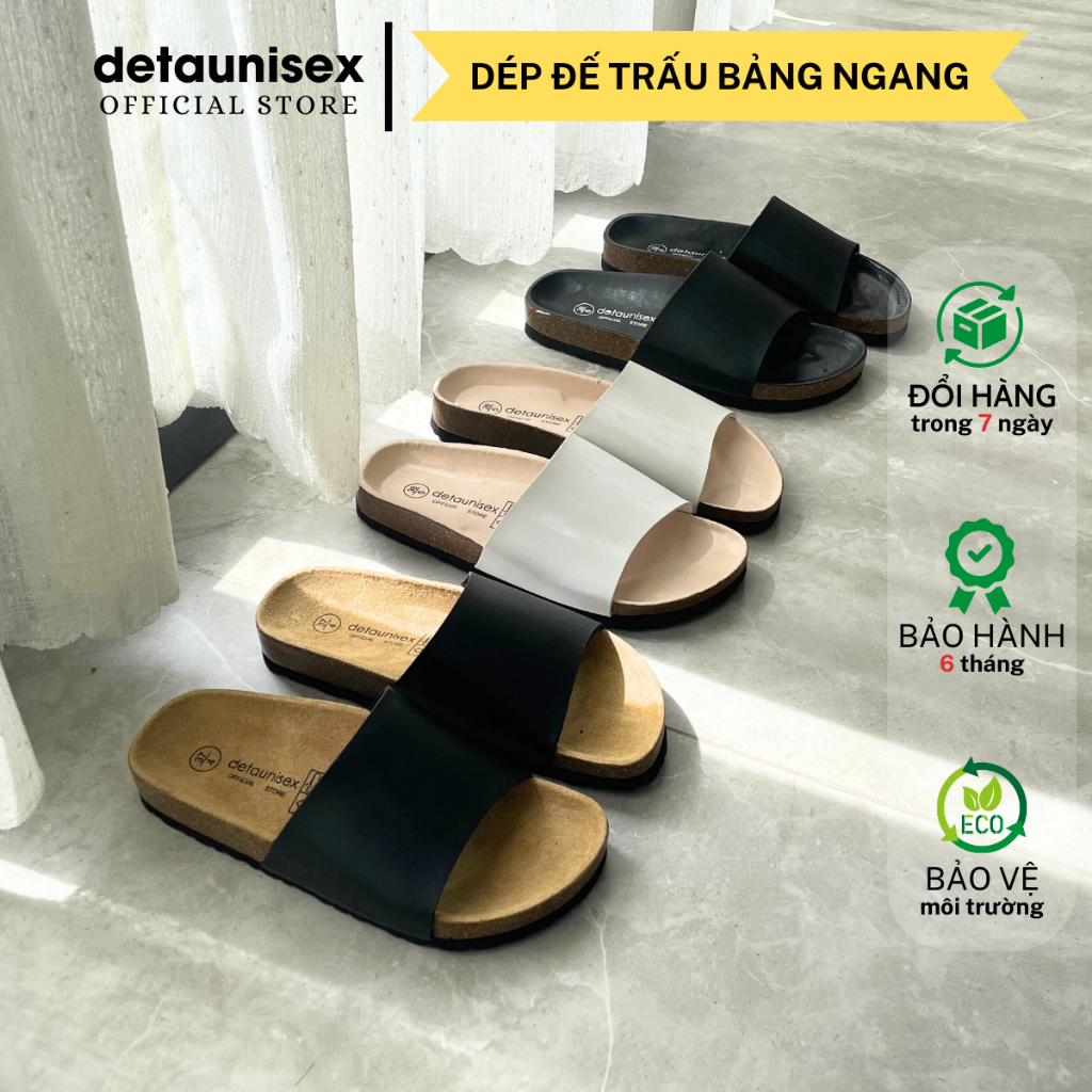 Giày dép đế trấu nam nữ quai ngang Detaunisex thời trang Birken cực xinh - DETA12