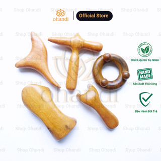 Bộ Dụng Cụ Bấm Huyệt Mát Xa Toàn Thân bằng gỗ không gây kích ứng da - Gói combo nhiều dụng cụ bấm huyệt gỗ | Ohandi Shop